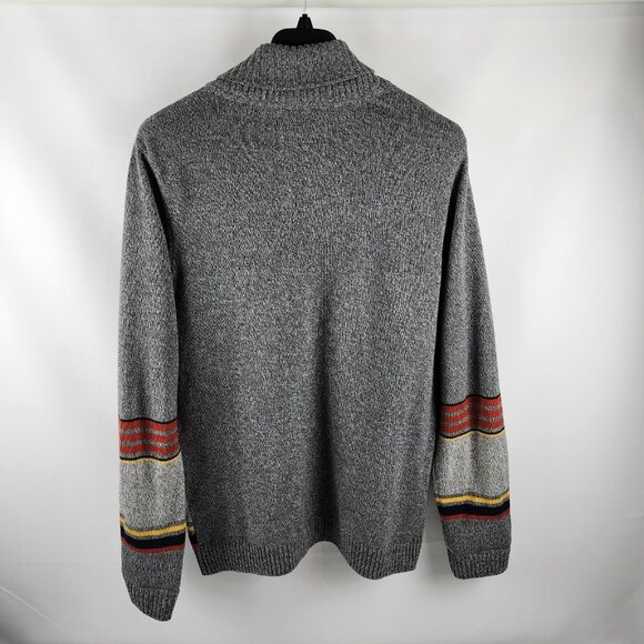 Urban Pipeline Sweater Mens Large Gray/Red Dad Cardigan Shawl Collar - Picture 2 of 8
